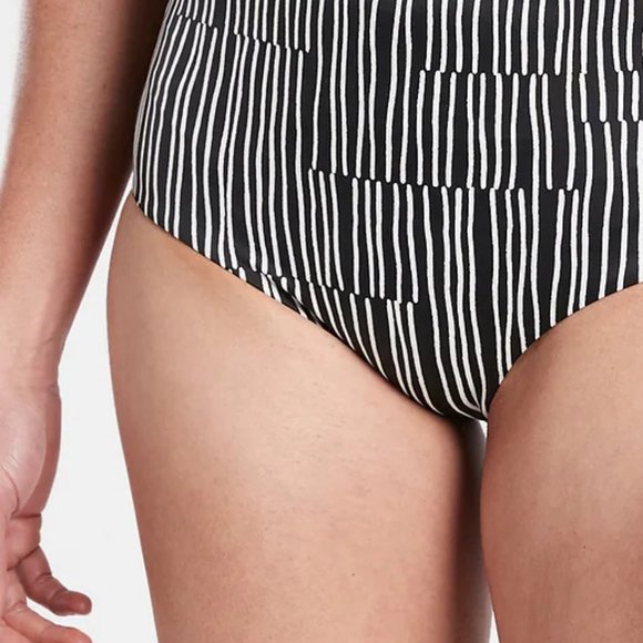 Athleta High Waist Printed Bikini Bottom XS Black - Picture 2 of 3